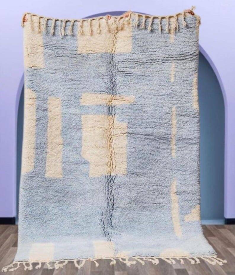 Authentic handmade natural wool Atlas rug size 1.4/2.6 m