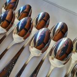 12 large silver-plated metal table spoons by Guildart