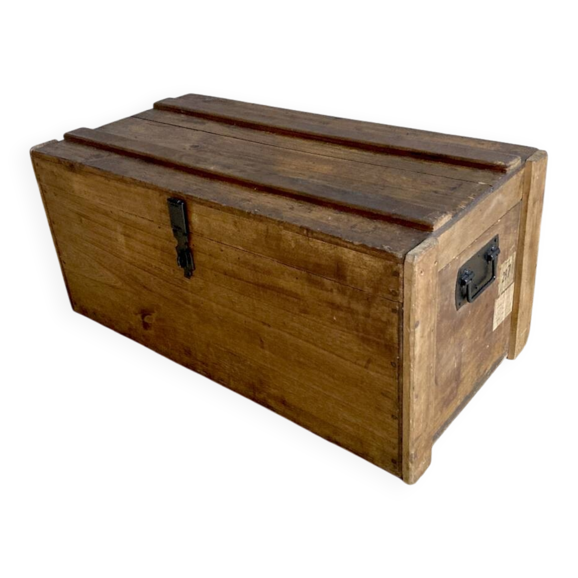 Malle de voyage en bois, années 1930