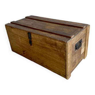 Malle de voyage en bois, années 1930