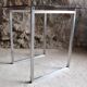 Table aluminum base and vintage glass top
