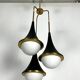 Mis-Century Stilnovo style pendant with three lights. Italy 1950s