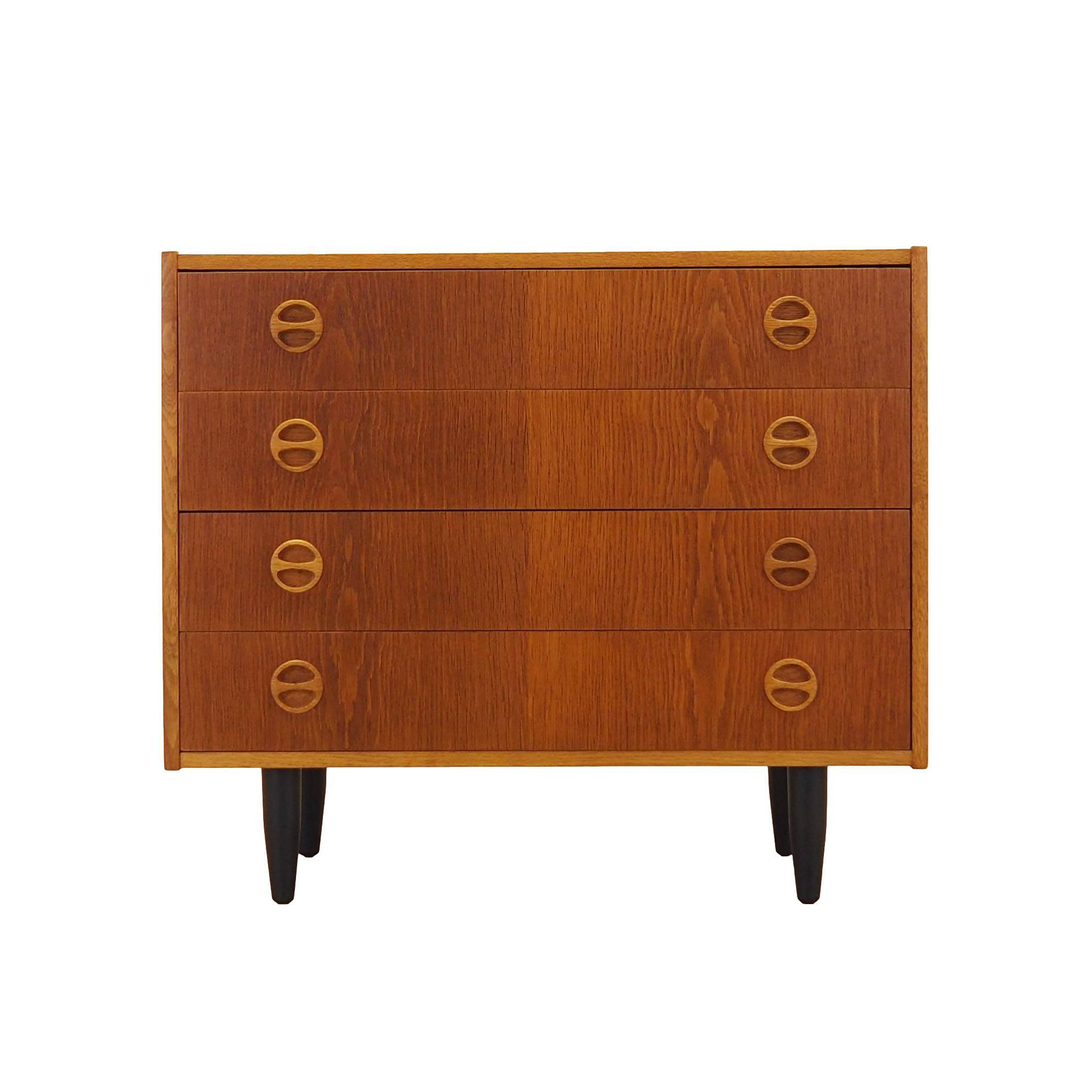 Ash chest of drawers 1970s with distinctive handles, Denmark