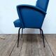 Fauteuil vintage en skaï et pieds métal