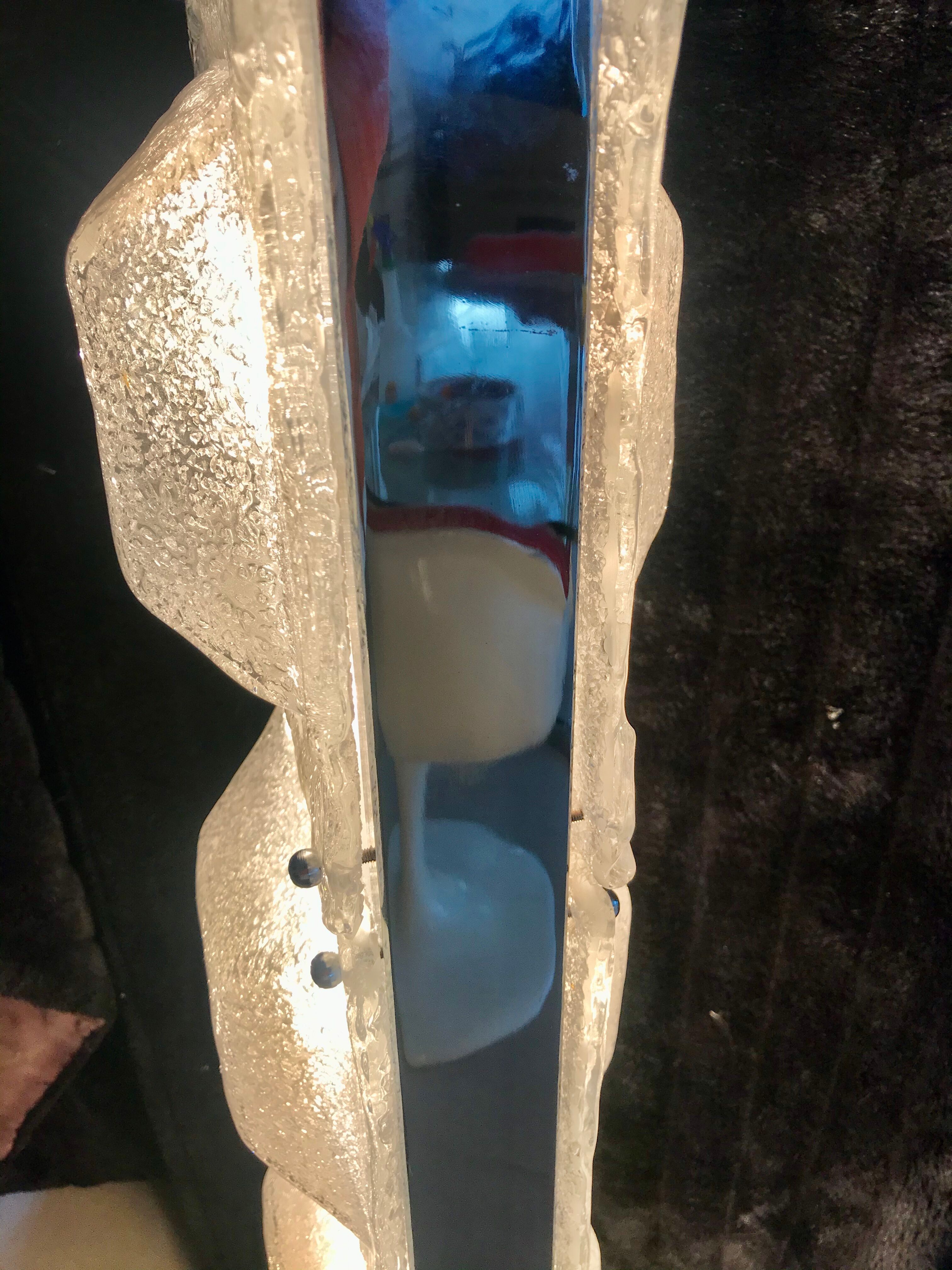 Mazzega frost glass foot lamp