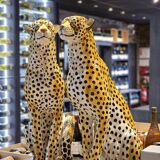 Pair of ceramic cheetahs