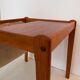 occasional table / magazine rack in teak and turbo-edged fabric