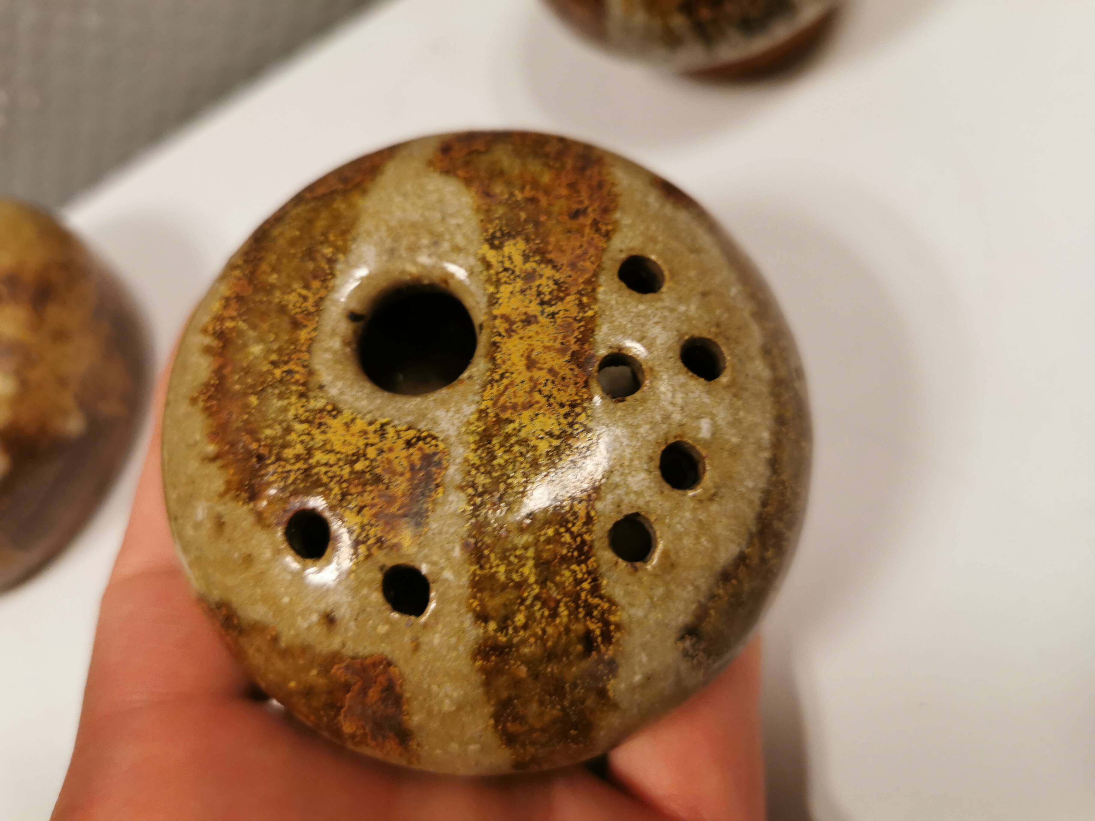 Three pierced vases (in Denmark we call them Mushroom vases)