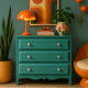 Art Deco emerald green chest of drawers