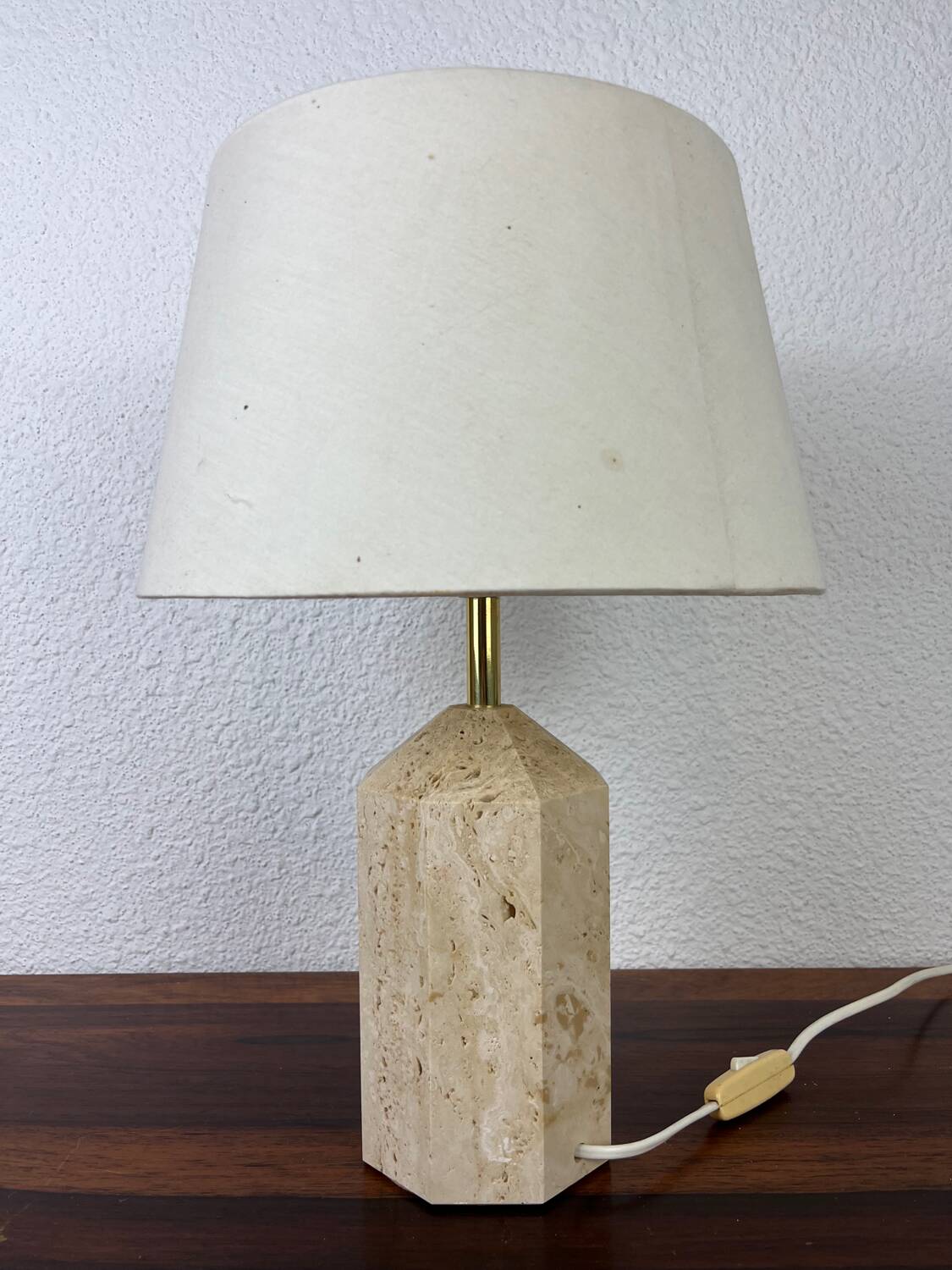 Lampe en travertin, années 80
