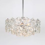 Kinkeldey suspension in chrome and crystal glass, Germany, 1970s.