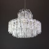 Murano Glass Tube Chandelier Ice by Doria, Germany, 1960s