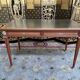 Flat desk in mahogany and leather style Louis XVI restored