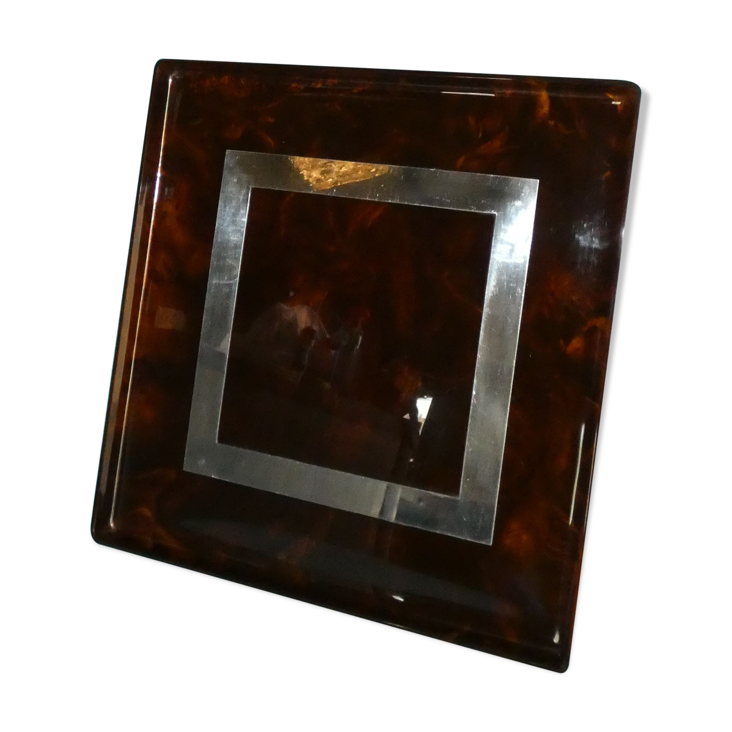 Lucite faux ecaille de tortue tray circa 1970