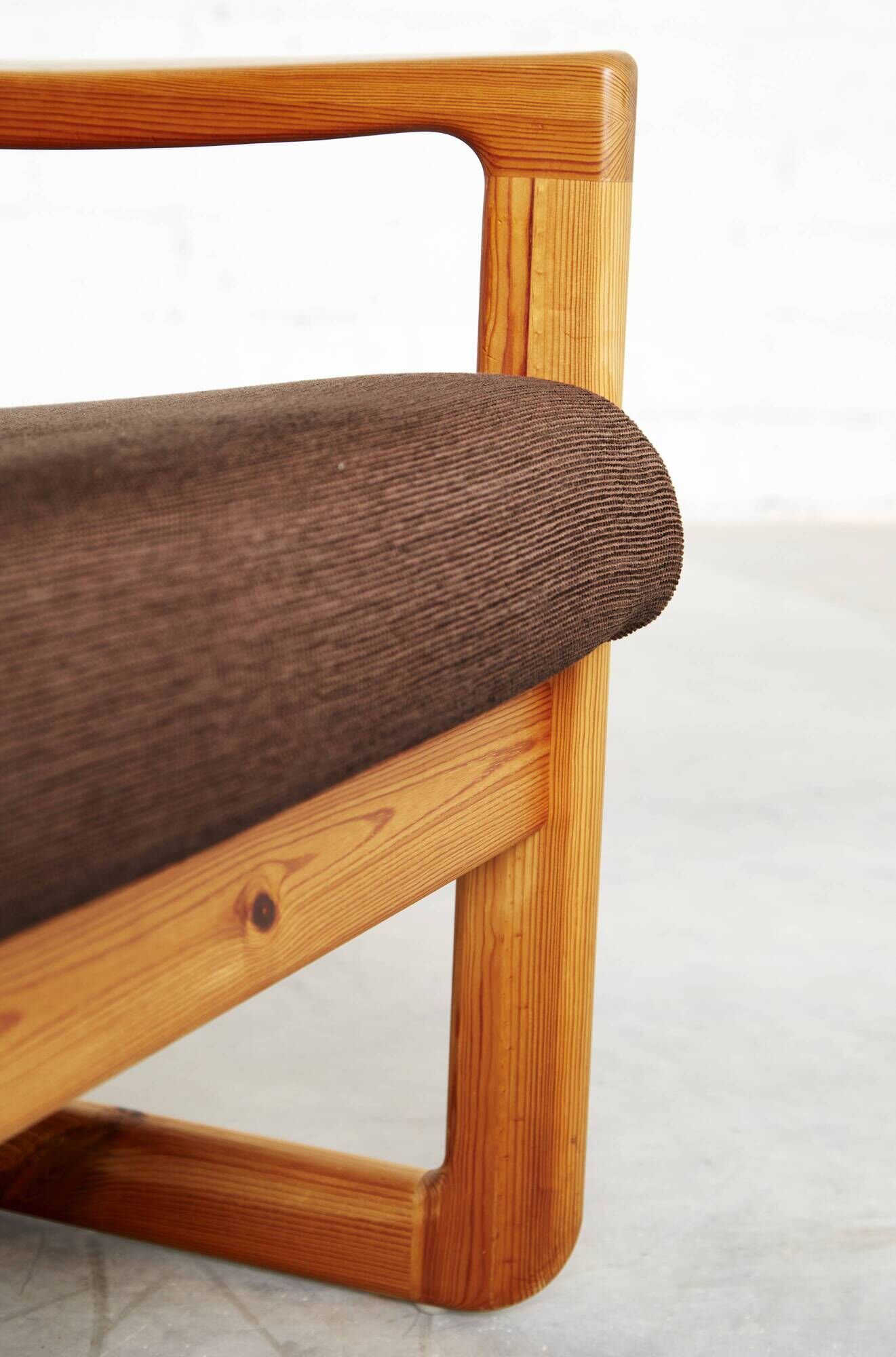 Danish Modern Pine  Armchair & Stool  by C. F. C. Silkeborg