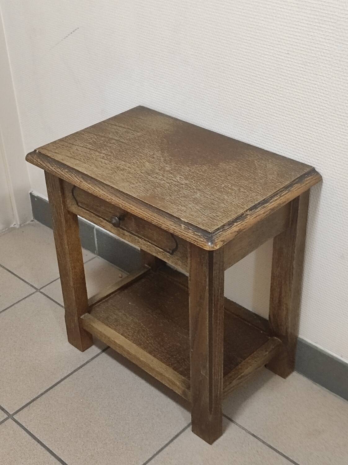 Solid wood bedside table
