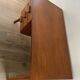 Bureau en chêne, piètement compas, 3 tiroirs, années 60