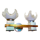 Paire d'appliques verre murano blanc, Mazzega