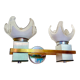 Pair of white Murano glass wall lights, Mazzega