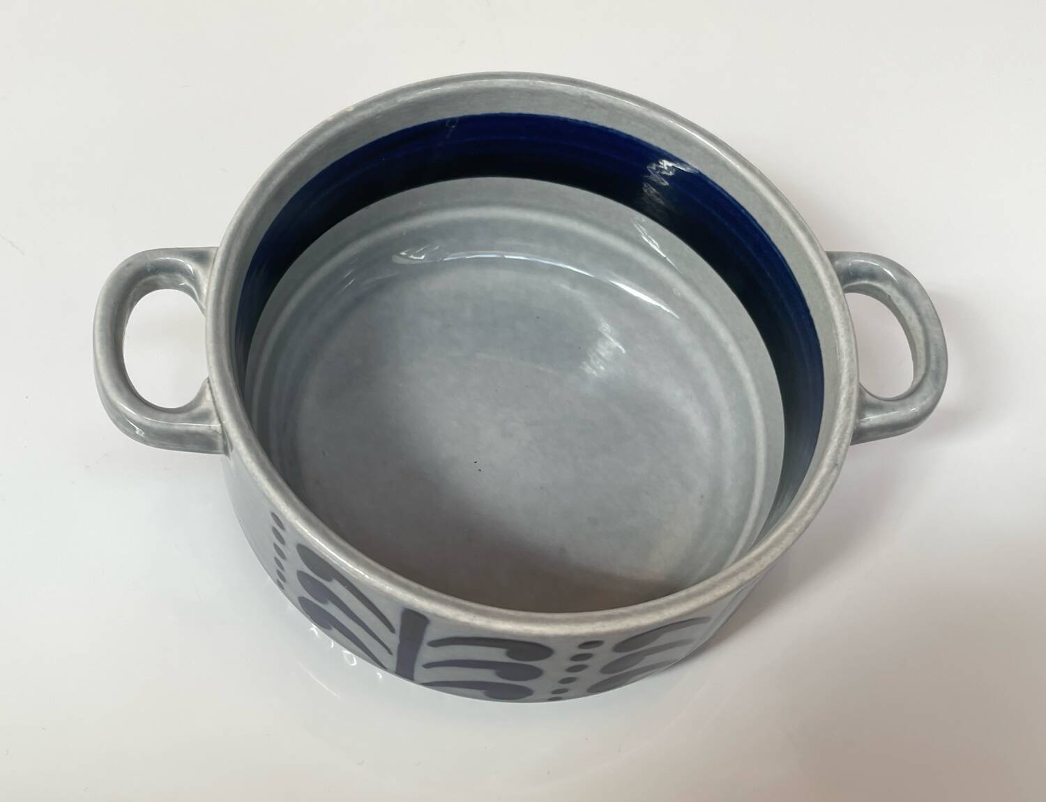 Small ear bowl Boch vintage blue and grey