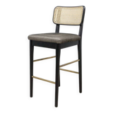 Red Edition high stool in rattan and fabric