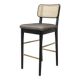 High stool Red Edition in rattan and fabric