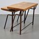 Brutalist Cast Iron and Oak Nesting Tables, 1970s, Set of 2
