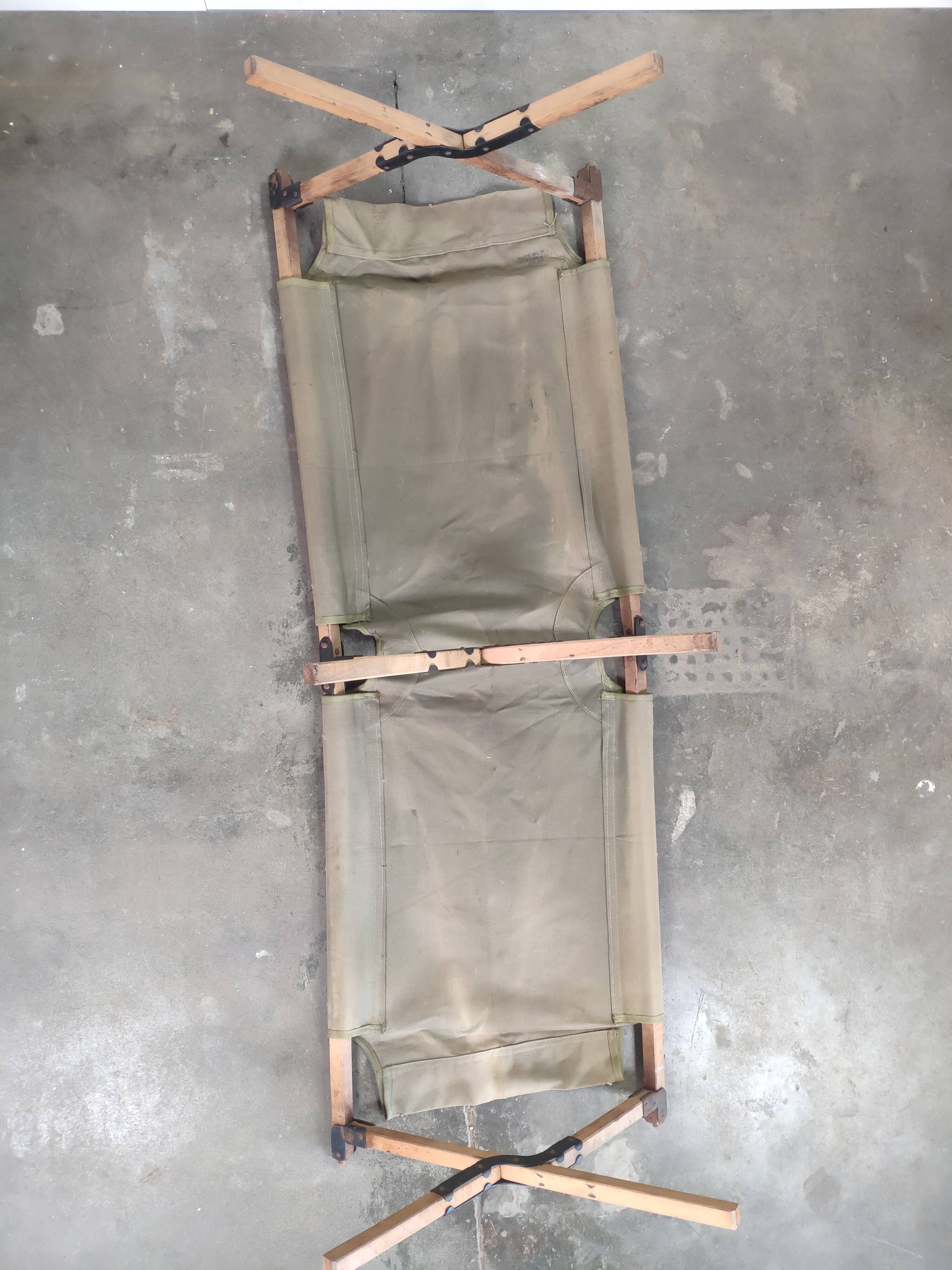 Military folding camp bed