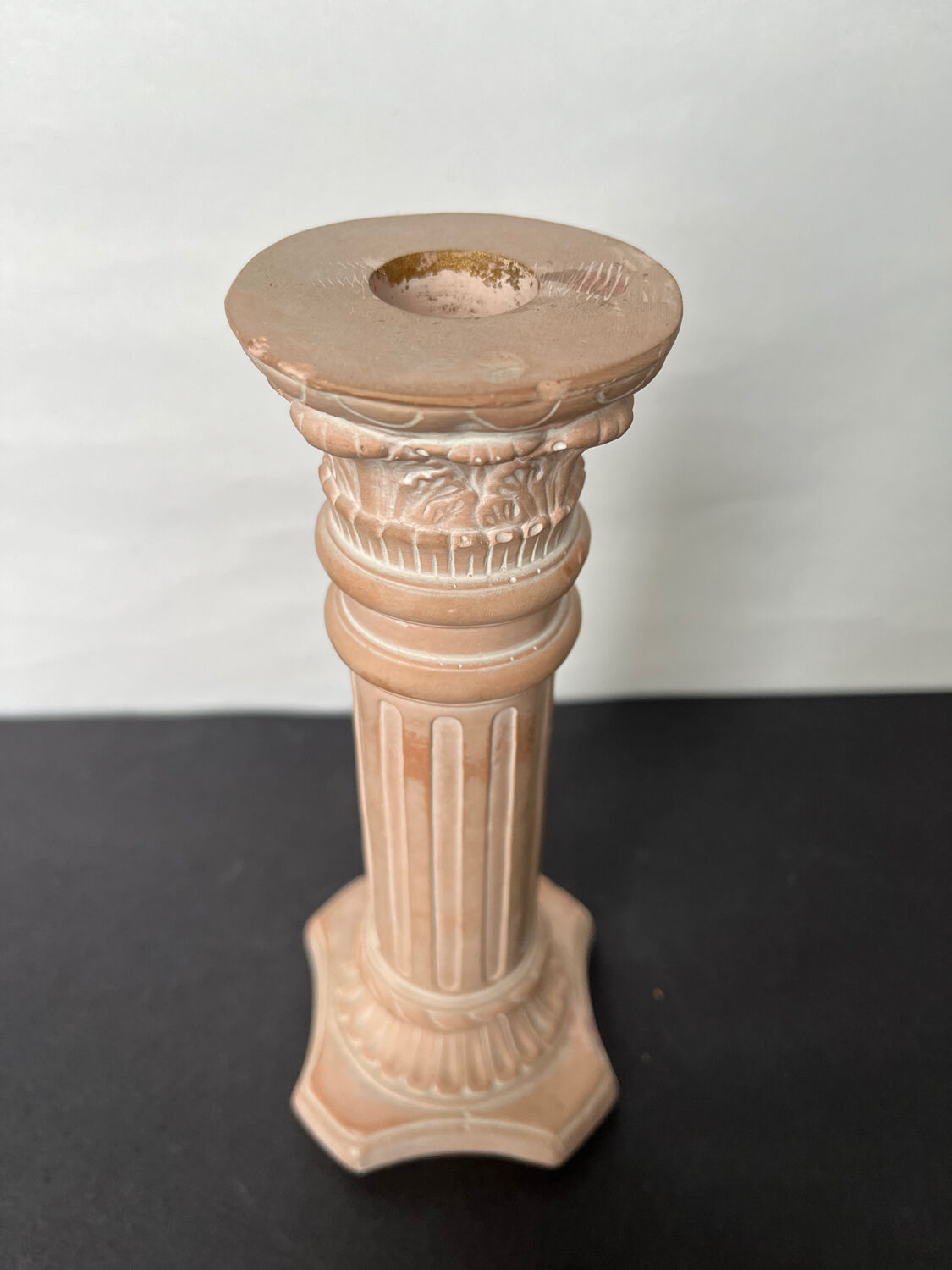 Antique style ceramic candle holder