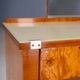 Vintage dressing table with burl veneer, large mirror and storage cabinets