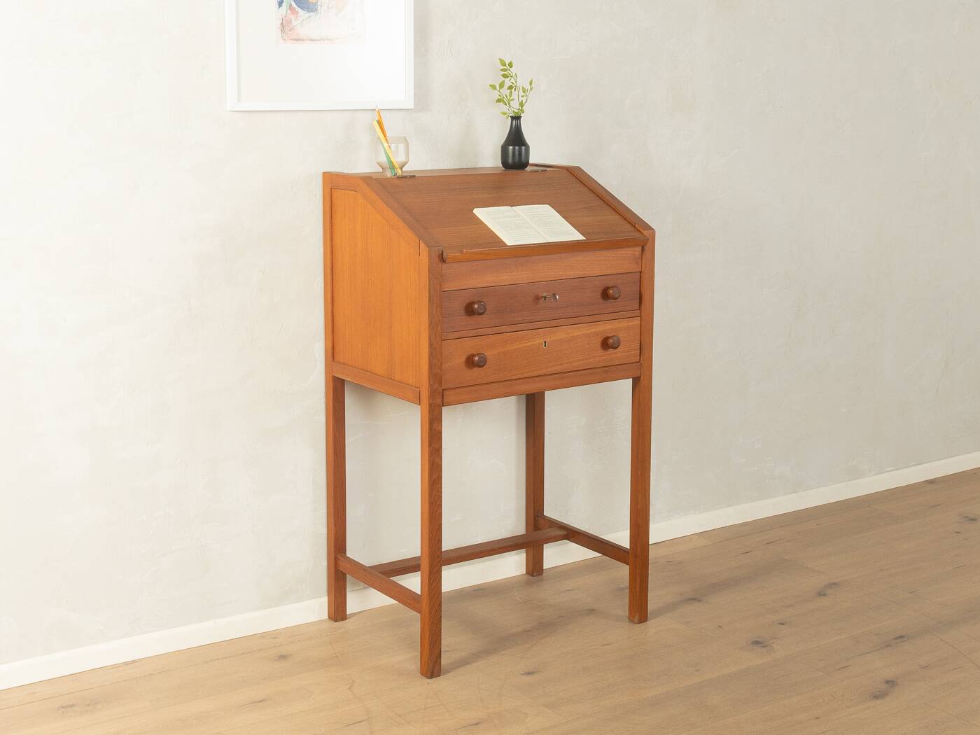 Classic standing desk from the 1960s, teak veneer, Denmark