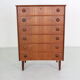 Mid-Century Modern Danish Chest of Six Drawers, Tallboy in Teak, Denmark, 1960s