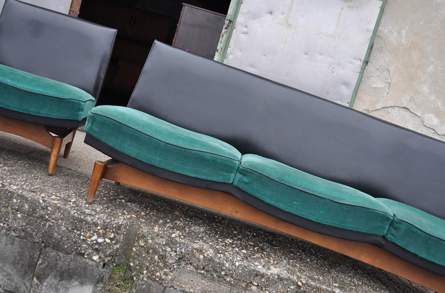 Mid-century danish sofa & armchairs, 1960s, set of 4