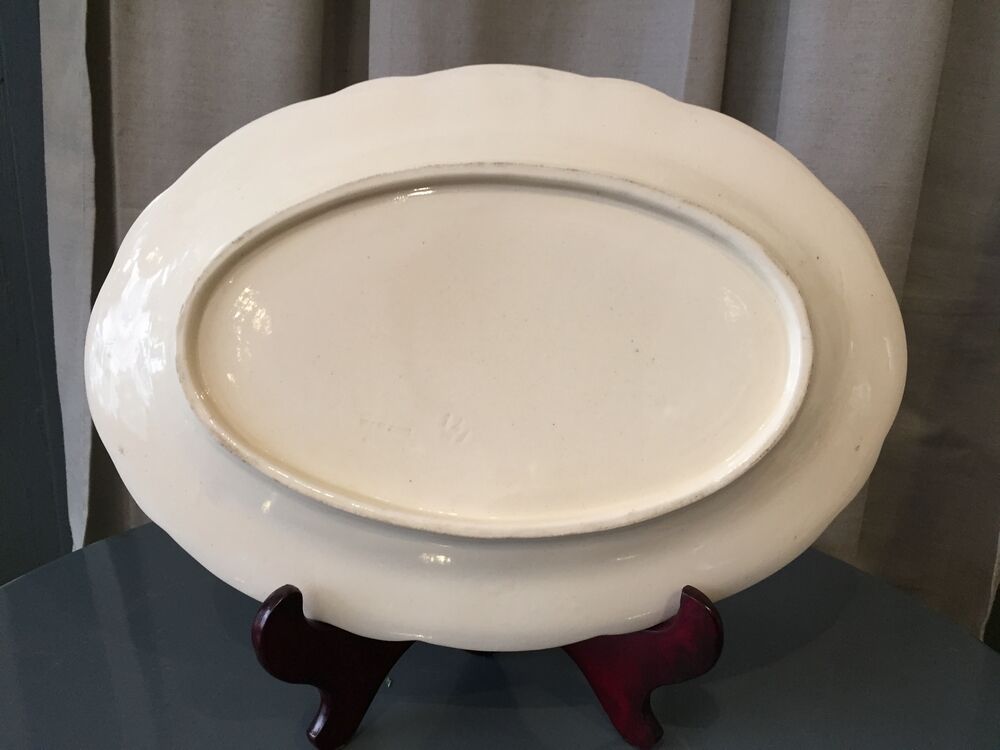 OVAL SERVING DISH IN TER DE FER MODEL BURGUNDY LONGCHAMP DECOR HUNTING