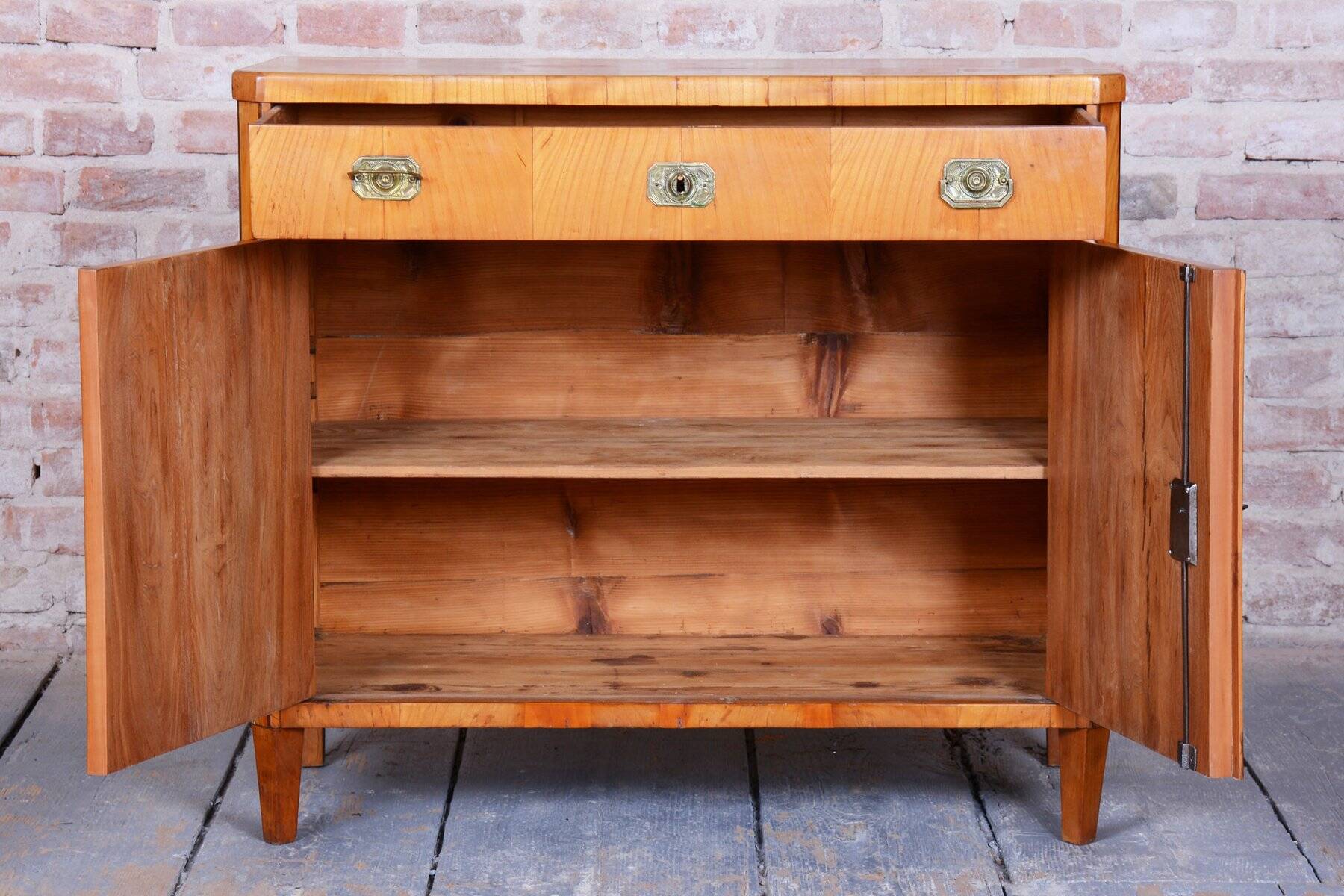 Biedermeier Cabinet in Cherry, Spruce & Ebony, Czech, 1820s