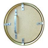 Vintage round mirror with gold metal frame 44 cm Ø