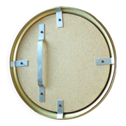 Vintage round mirror with gold metal frame 44 cm Ø