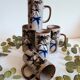 Large vintage artisanal stoneware mugs