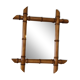 Faux bamboo wooden wall mirror