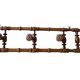 Coat rack with three hooks in turned bamboo-style wood, late 19th century