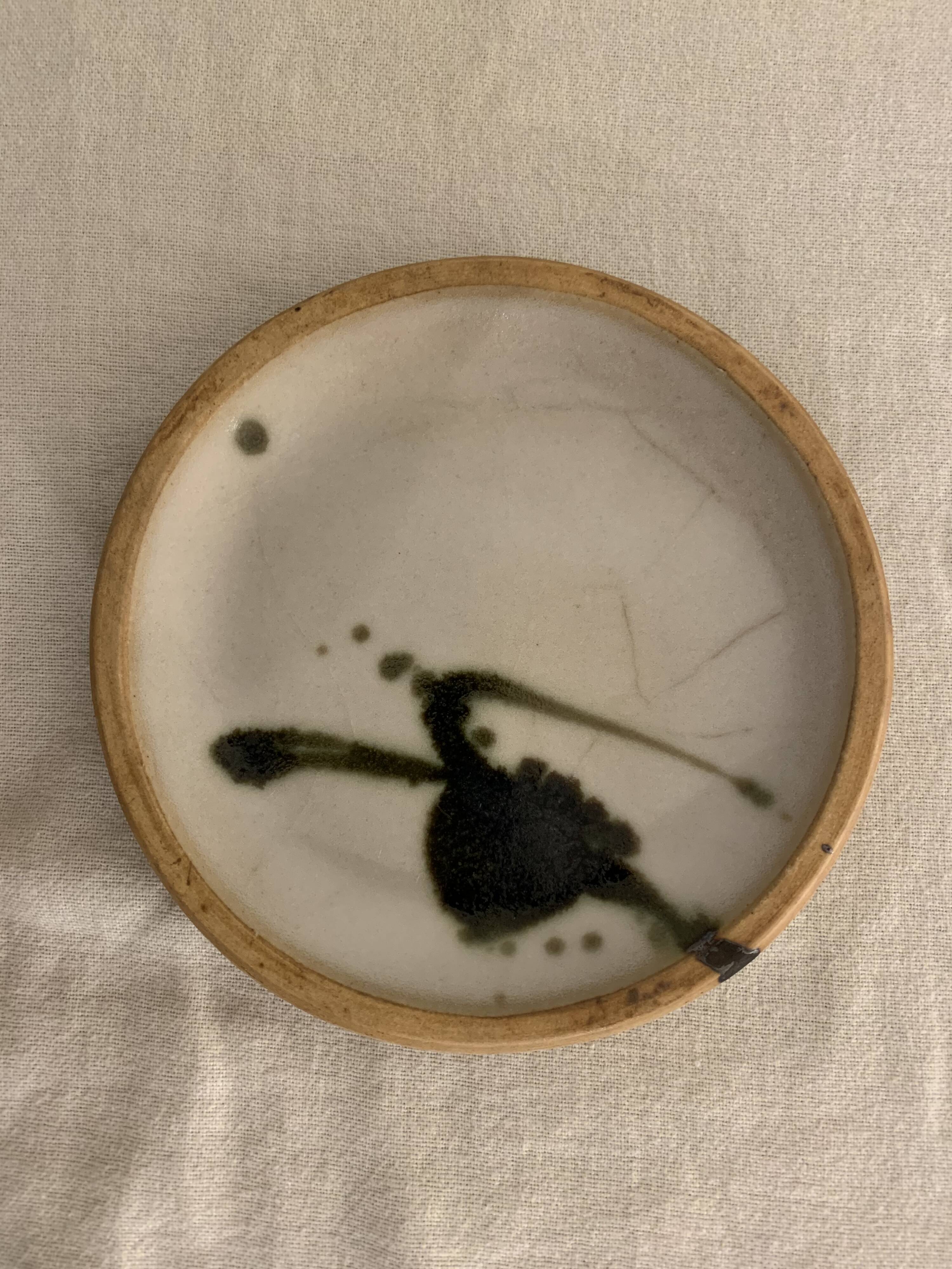 6 small bread plates enamelled pottery of the Vallauris Dove