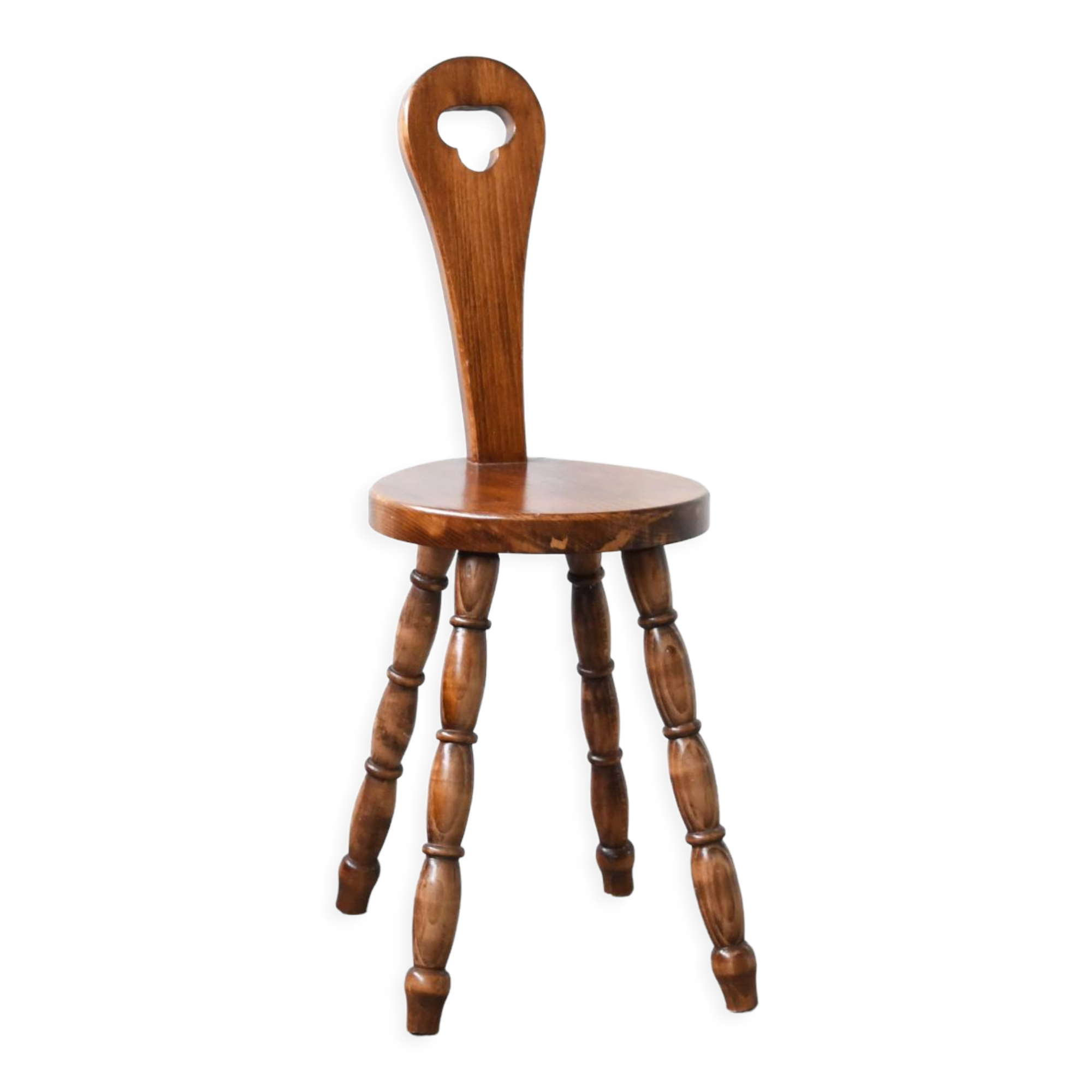Chaise brutaliste en bois