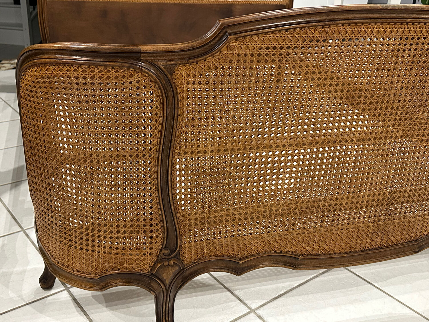 Double wicker basket in Louis XV style, 1950.