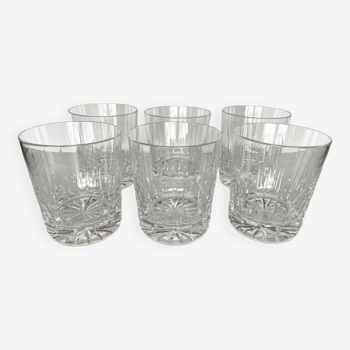 Set of 6 cut crystal whisky glasses