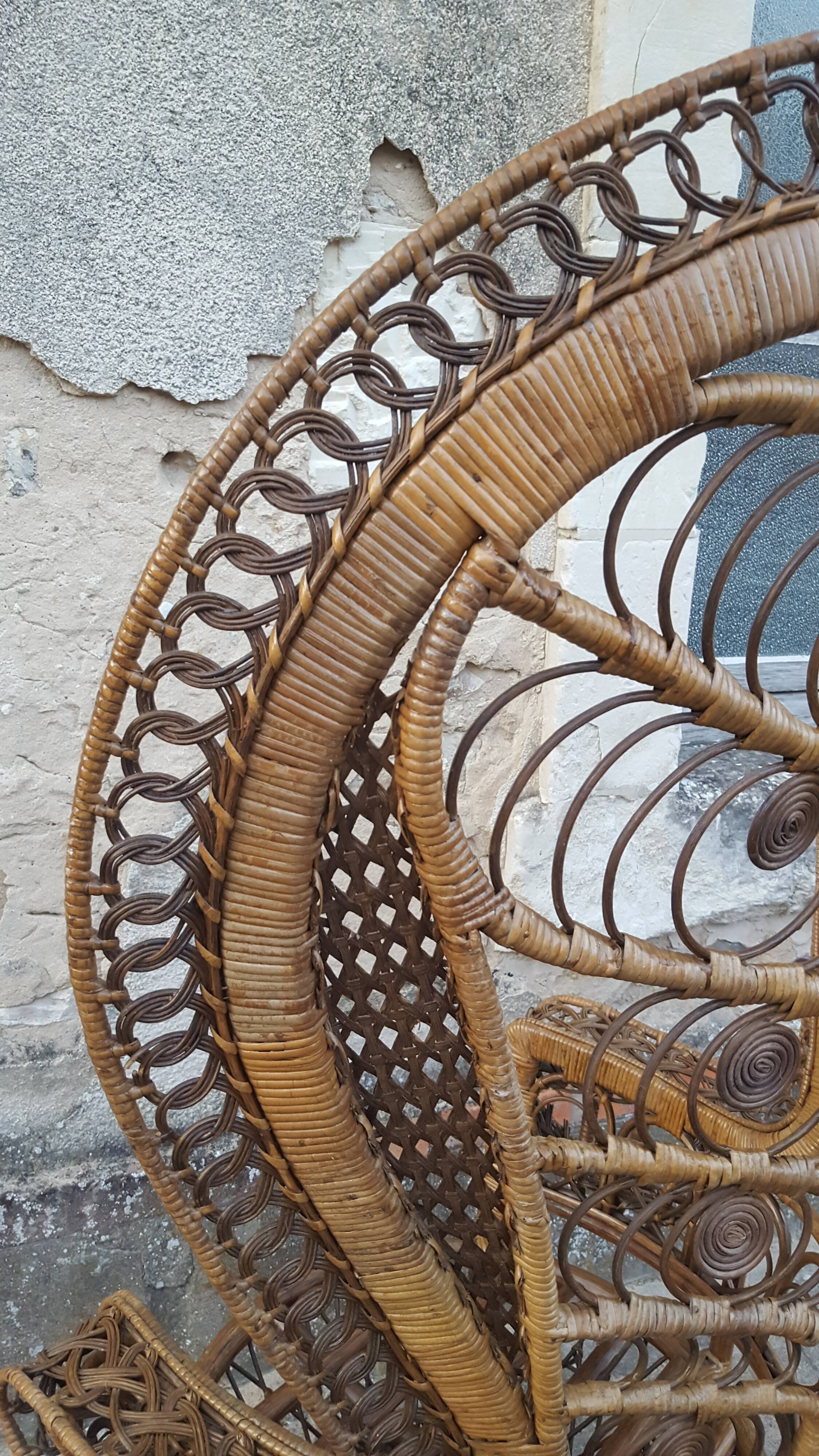 Emmanuelle peacock rattan chair