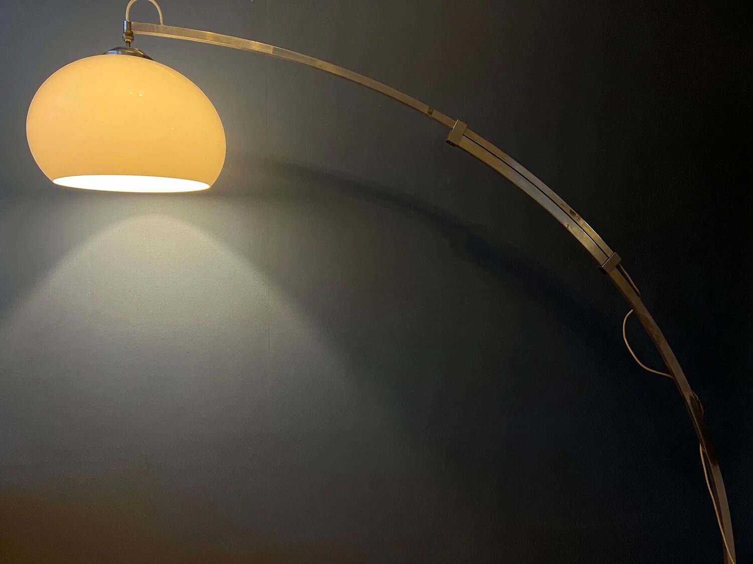 Vintage space age arc floor lamp in style of Guzzini