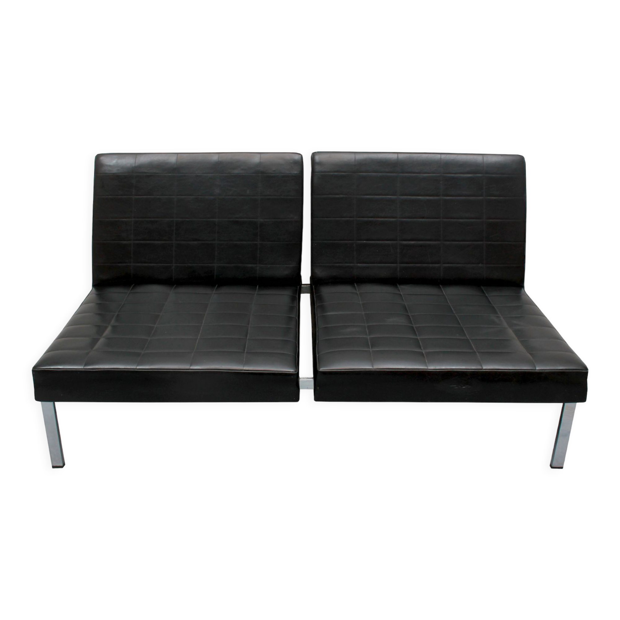 1960s 2-seater sofa in synthetic leather