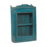 Vintage blue mural showcase old teck patina and piece of origin india