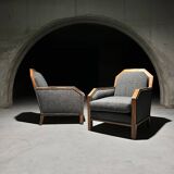 Set of 2 Art Deco Club Chairs, France, 1930s