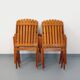 Set of 4 vintage garden chairs made of beech wood from the 1960s.